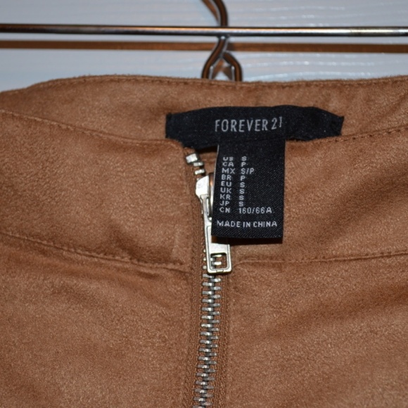 Faux Suede Zipper Front Skirt - Picture 3 of 3